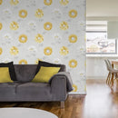 Muriva Daisy Floral Ochre Wallpaper 111508