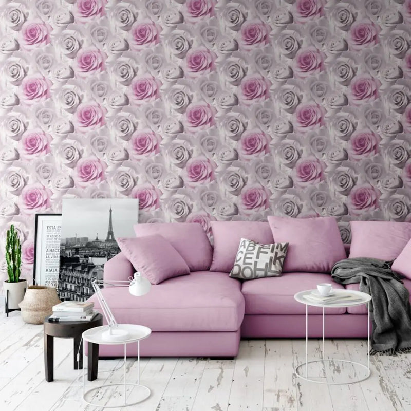 Muriva Madison Floral Pink Wallpaper 119505