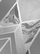 Muriva Elixir Geometric Marble Shapes Silver Wallpaper 167501