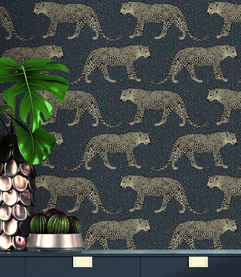 Rasch Portfolio Leopard Black & Gold Wallpaper 215311