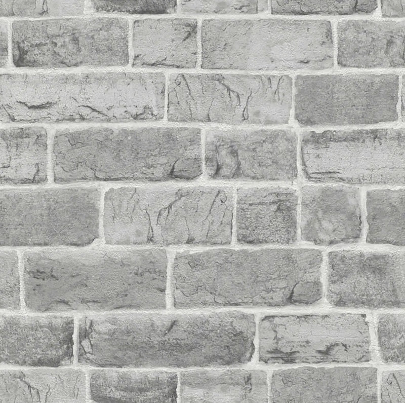 Rasch Urban Faux Brick Grey Wallpaper 217346