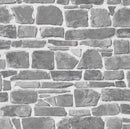Rasch Brick Stone Effect Grey Wallpaper 265620
