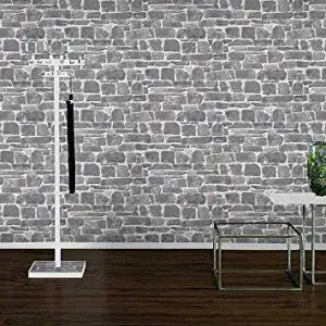 Rasch Brick Stone Effect Grey Wallpaper 265620