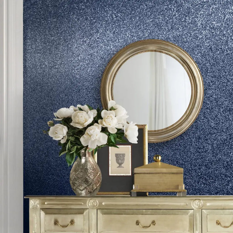 Muriva Oriah Glitter Midnight Blue Wallpaper 401013