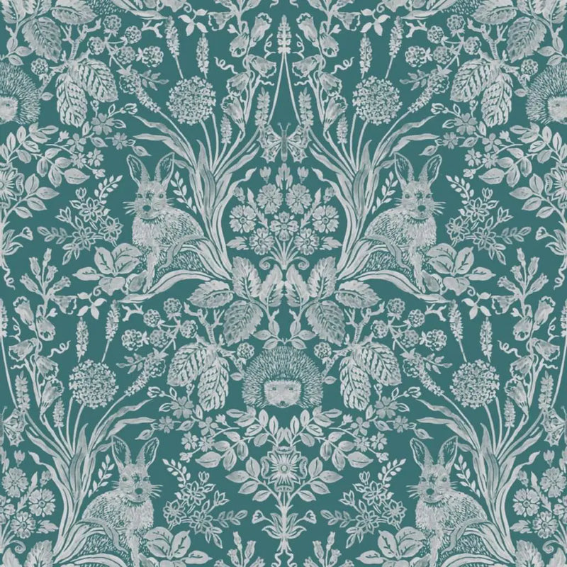 Holden Decor Harlen Woodland Damask Green Wallpaper 90805