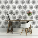 Muriva Dandelion Luxury Floral Charcoal Wallpaper J04209