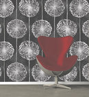 Muriva Dandelion Luxury Floral Black Wallpaper J04219