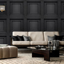 Amara Panel Vinyl Wallpaper Black Belgravia 7378