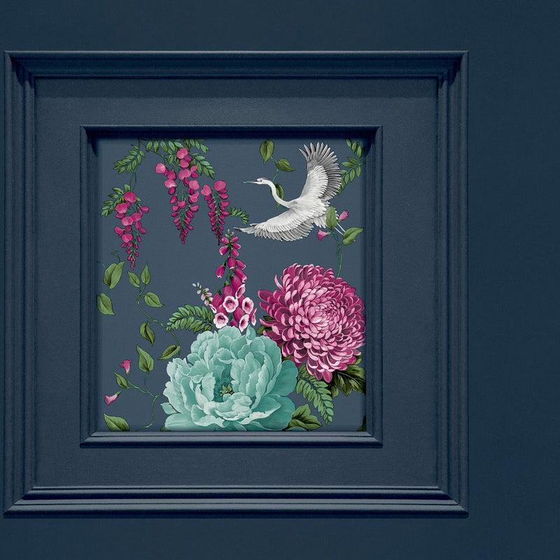 Corinthia Panel Wallpaper Navy Belgravia 244