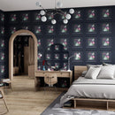 Corinthia Panel Wallpaper Navy Belgravia 244