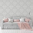 Harlen Woodland Damask Wallpaper Grey Holden 90160