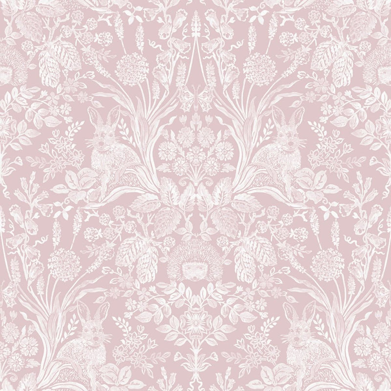 Harlen Woodland Damask Wallpaper Dusky Pink Holden 90161