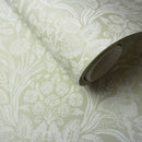 Harlen Woodland Damask Wallpaper Sage Green Holden 90162