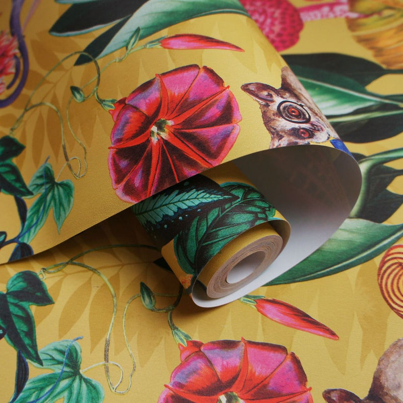 Wonderland Tropical Wallpaper Ochre Holden 91190