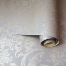 Glistening Damask Wallpaper Rose Gold / Grey Holden 12712