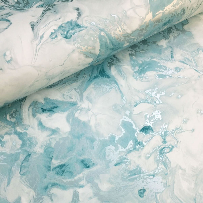 Elixir Marble Wallpaper Teal / Silver Muriva 166503