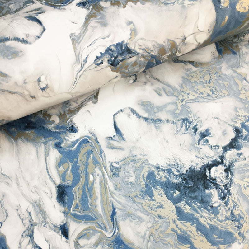 Elixir Marble Wallpaper Blue / Gold Muriva 166504