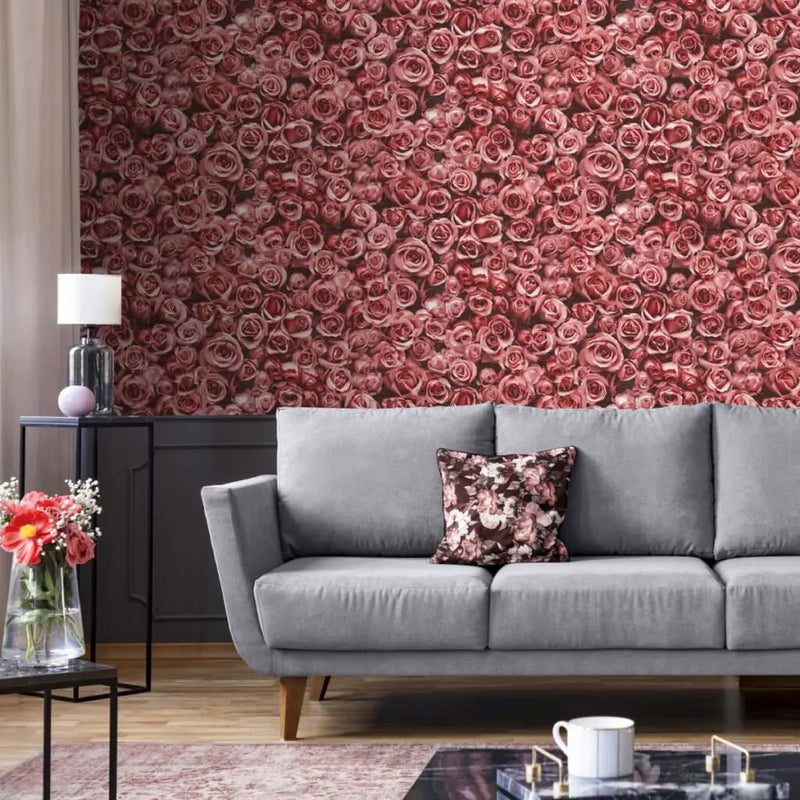 Muriva Rosalee Floral Red Wallpaper 158502