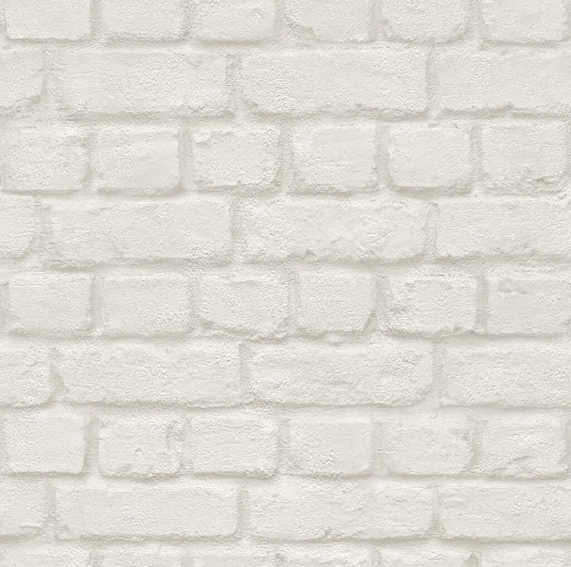 Rasch Brick Effect White Wallpaper 226706