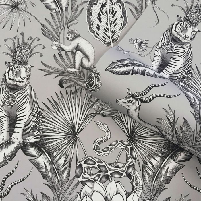 Menagerie Animal Luxe Wallpaper Grey Belgravia 2005