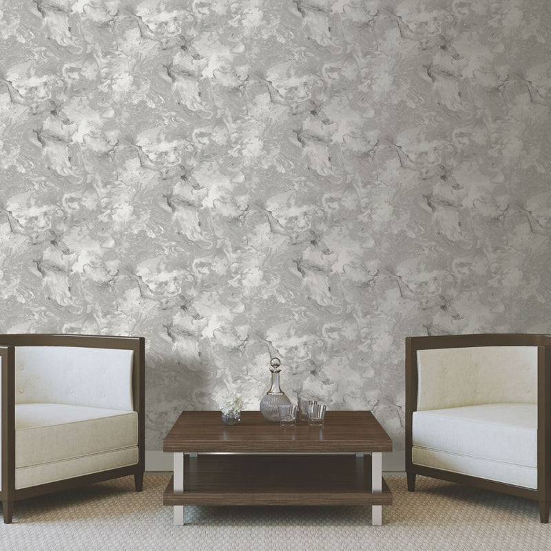 Liquid Marble Wallpaper Grey / Silver Debona 6355