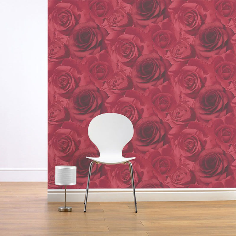 Madison Rose Floral Wallpaper Red Muriva 11950