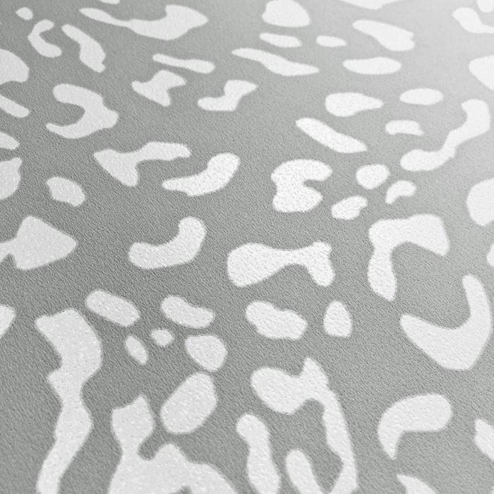 Leopard Skin Wallpaper Silver / Grey Muriva 168501