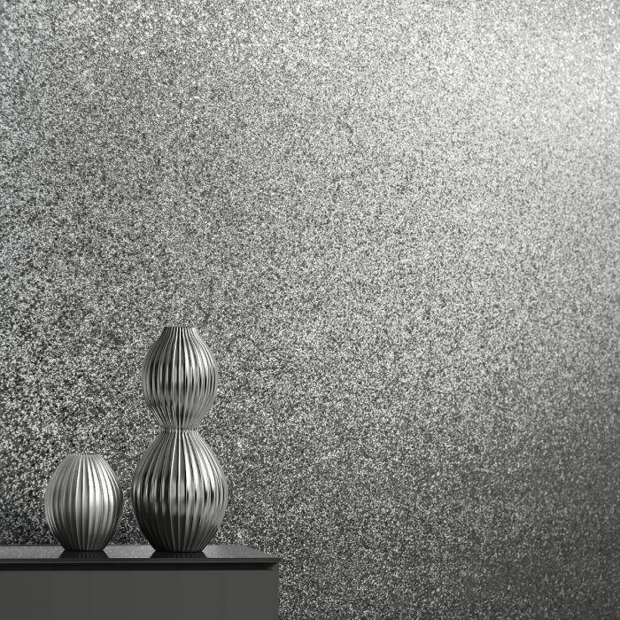 Oriah Real Glitter Wallpaper Silver Muriva 401010 - 6m x 0.53m