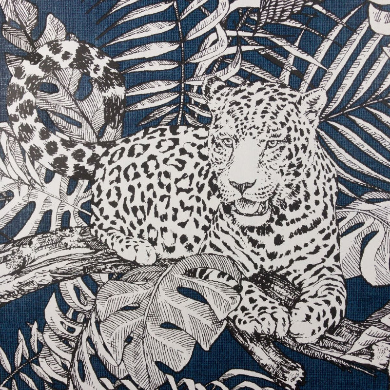 Mamboa Leopard Wallpaper Blue Muriva 173523