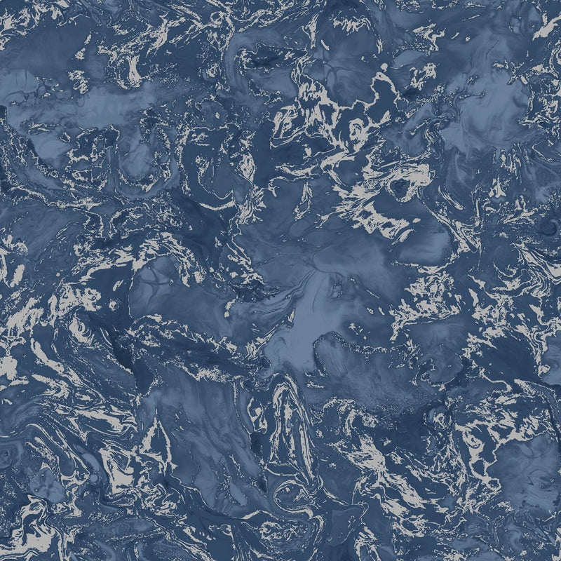 Elixir Marble Wallpaper Navy Blue / Silver Muriva 166505