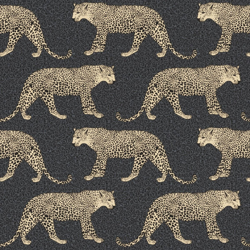 Portfolio Leopard Wallpaper Black / Gold Rasch 215311