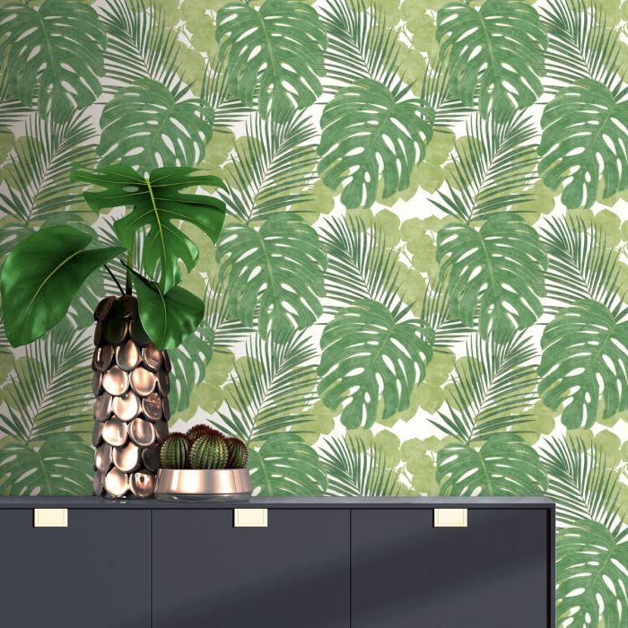 Portfolio XII Jungle Leaves Wallpaper Green Rasch 214628