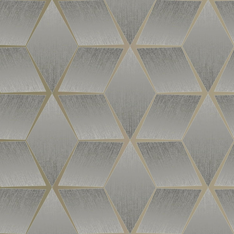 Textured Geometric Wallpaper Grey Rasch 310610