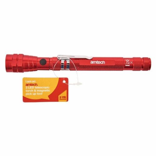 Amtech 3 LED Telescopic Torch & Magnetic Pick Up Tool S8006